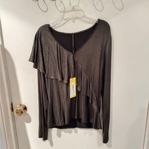 Karen Millen NWTElegant Bronze Ruffled Women's Top